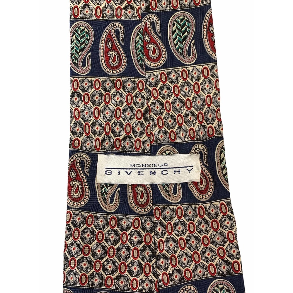 Vintage Givenchy Tie Silk Geometric 59L X 4W - Picture 3 of 4